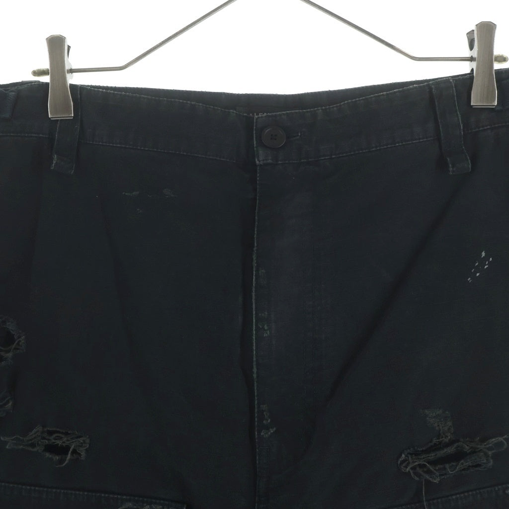 BALENCIAGA(バレンシアガ) Large Cargo Pants クラッシュ マルチカーゴ ロングパンツ 746493 TQP14 ブラック