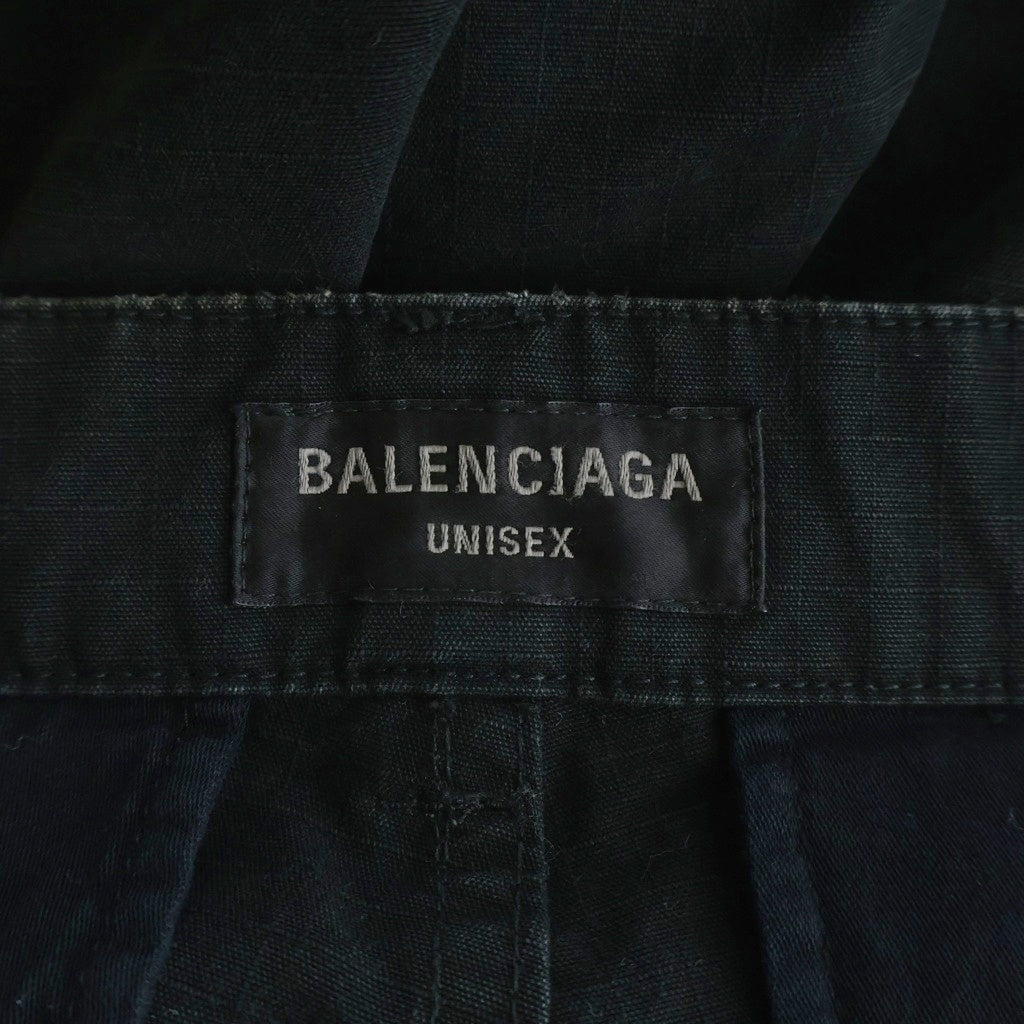 BALENCIAGA(バレンシアガ) Large Cargo Pants クラッシュ マルチカーゴ ロングパンツ 746493 TQP14 ブラック