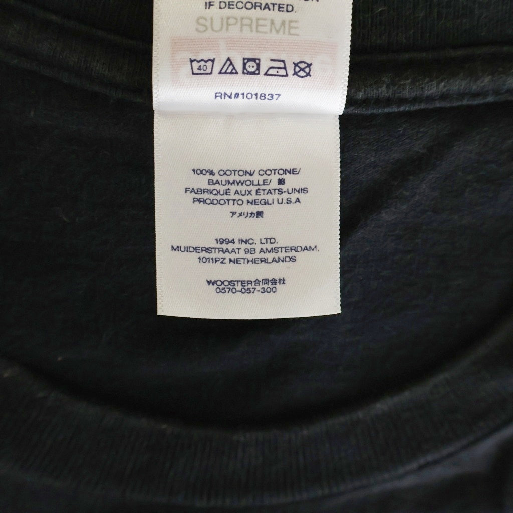 SUPREME(シュプリーム) 24SS Pinline Tee ピンライン ロゴ 半袖Tシャツ カットソー ブラック