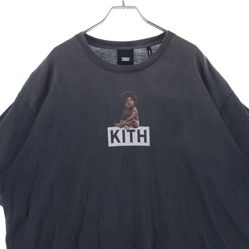 KITH(キス) 21SS The Notorious B.I.G Ready to Die Classic Logo Vintage Tee ザ ノトーリアス B.I.G レディ トゥ ダイ クラシック ロゴ 半袖Tシャツ カットソー ブラック