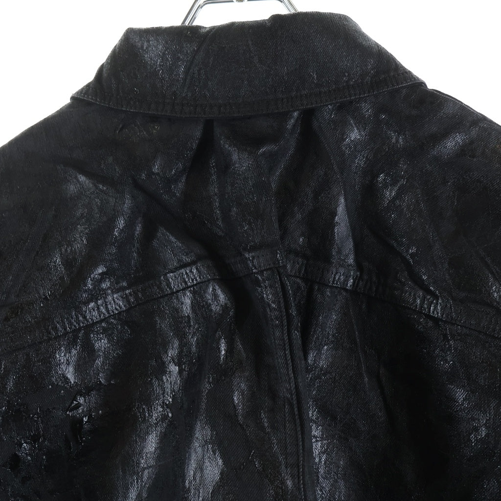 DRKSHDW(ダークシャドウ) MEGACRUST DENIM TRUCKER JACKET コーティング加工 デニムトラッカージャケット ブラック DU02D2751-BMC
