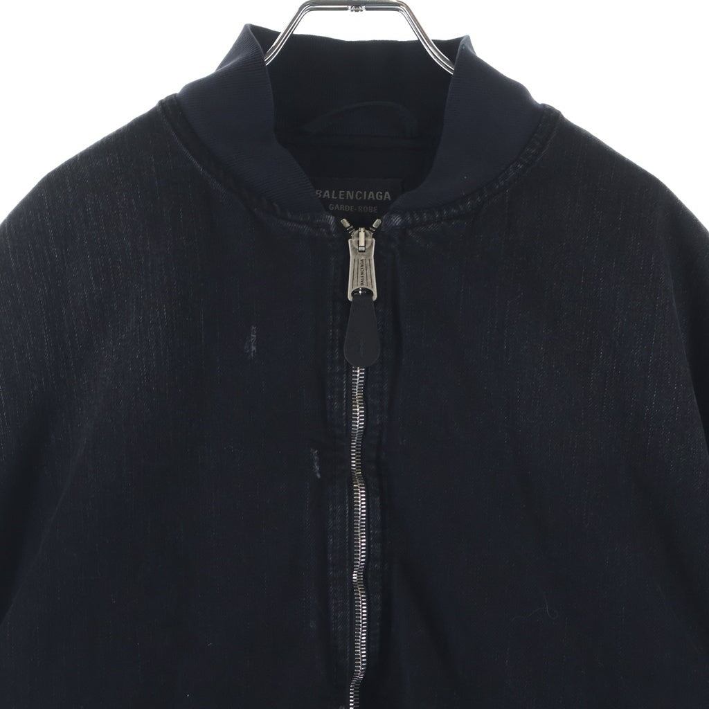 BALENCIAGA(バレンシアガ) STANDARD BOMBER ダメージ加工デニムボンバージャケット 850058 TTW67