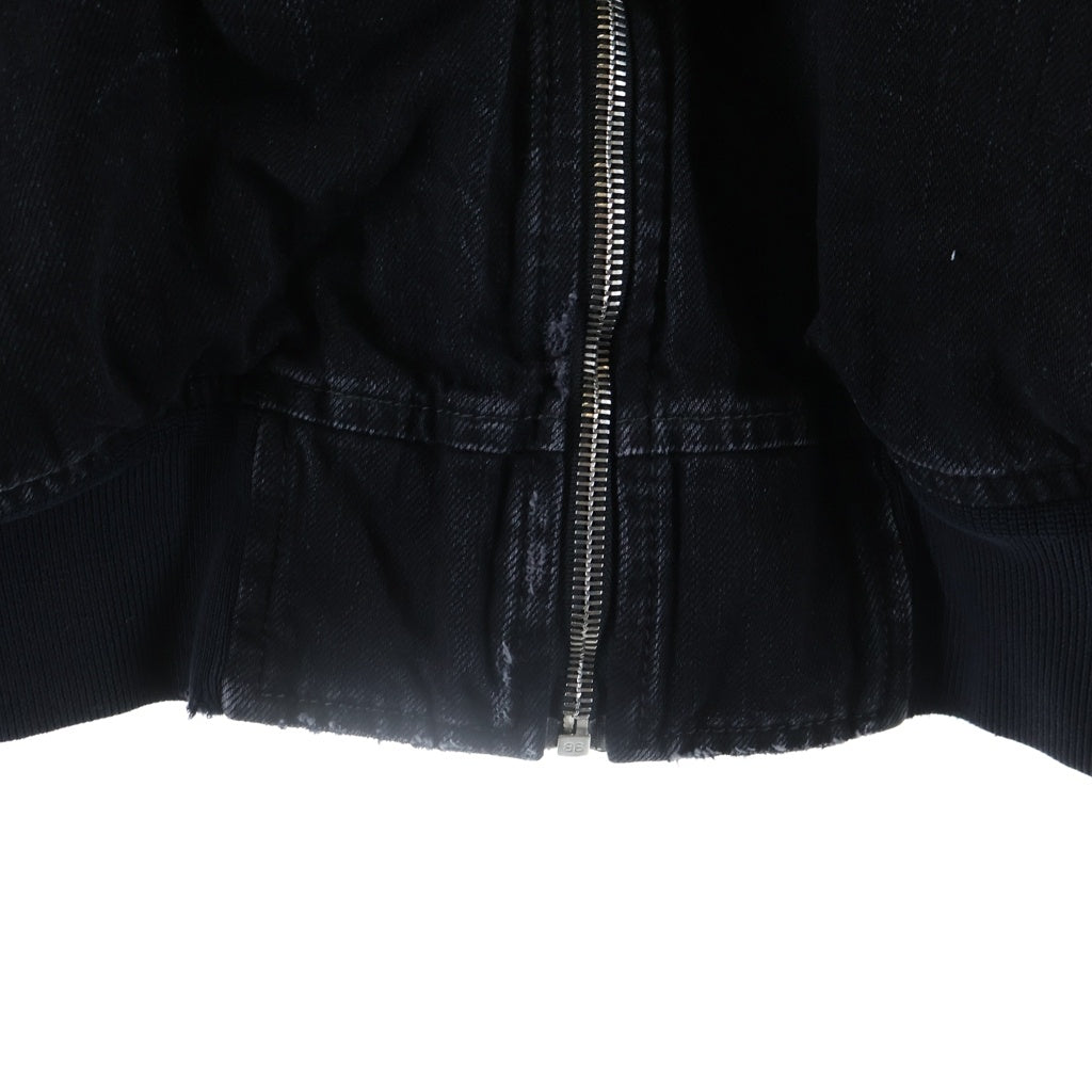 BALENCIAGA(バレンシアガ) STANDARD BOMBER ダメージ加工デニムボンバージャケット 850058 TTW67