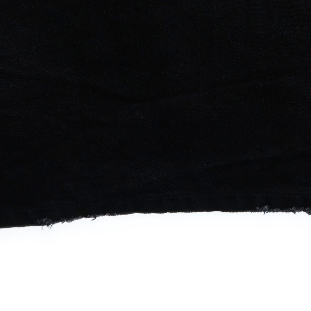 NO BRAND(ノーブランド) DET BLEV SENT デット ブレイブ セント ダメージ加工 ワイド デニムパンツ ブラック DBS-40035-11