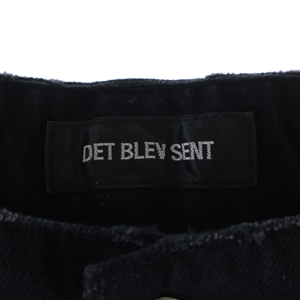 NO BRAND(ノーブランド) DET BLEV SENT デット ブレイブ セント ダメージ加工 ワイド デニムパンツ ブラック DBS-40035-11