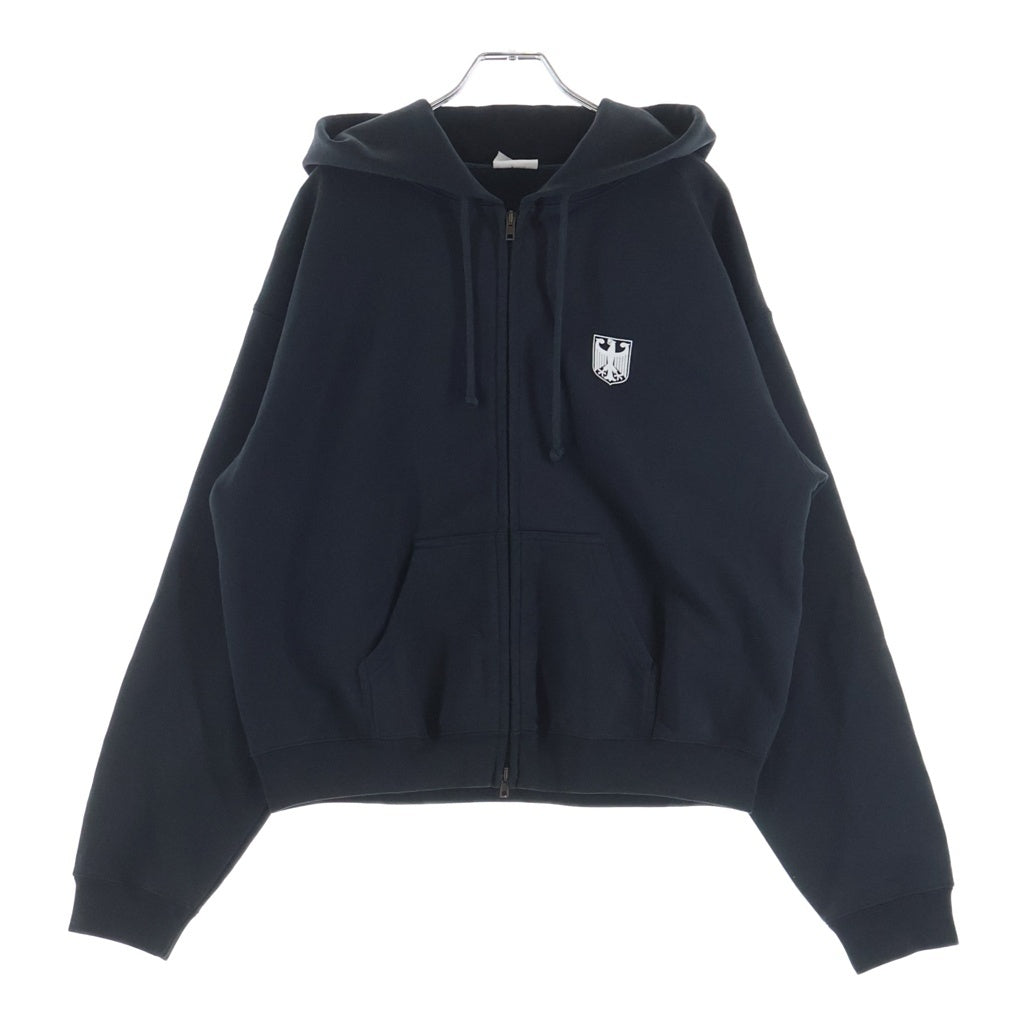 VETEMENTS(ヴェトモン) 25AW POLIZEI OVERSIZED ZIP HOODIE オーバーサイズ ジップアップ フーディ パーカー ブラック