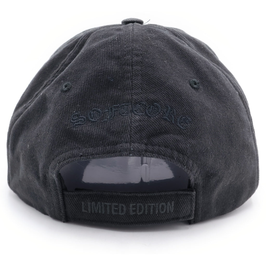 VETEMENTS(ヴェトモン) LEATHER BIKER CROSS CAP レザー バイカー クロス キャップ ブラック