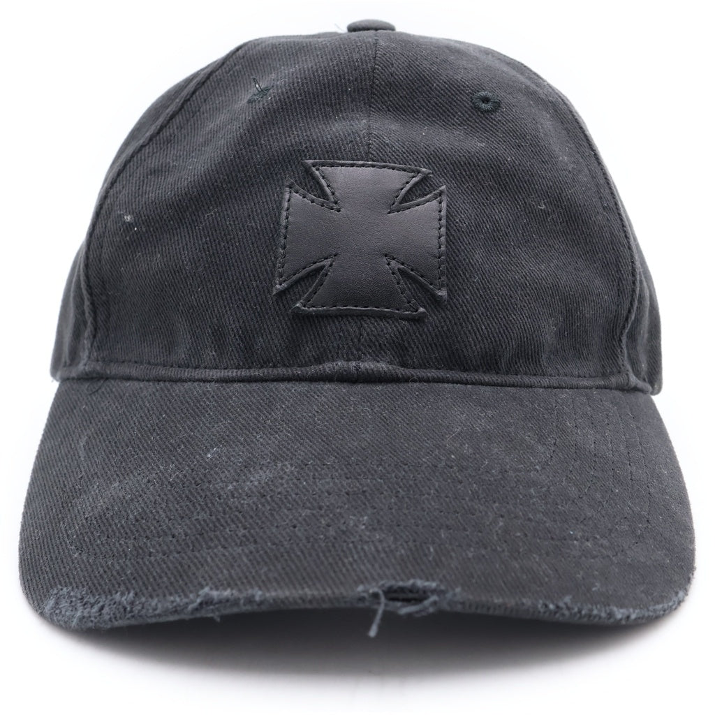 VETEMENTS(ヴェトモン) LEATHER BIKER CROSS CAP レザー バイカー クロス キャップ ブラック
