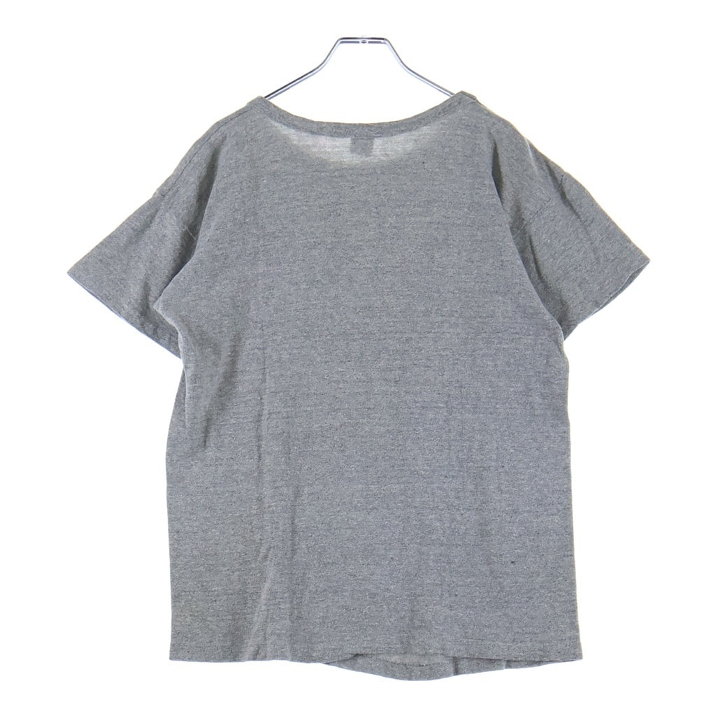 CHAMPION(チャンピオン) 80S VINTAGE ヴィンテージ カレッジ フットボール プリント 半袖Tシャツ カットソー グレー