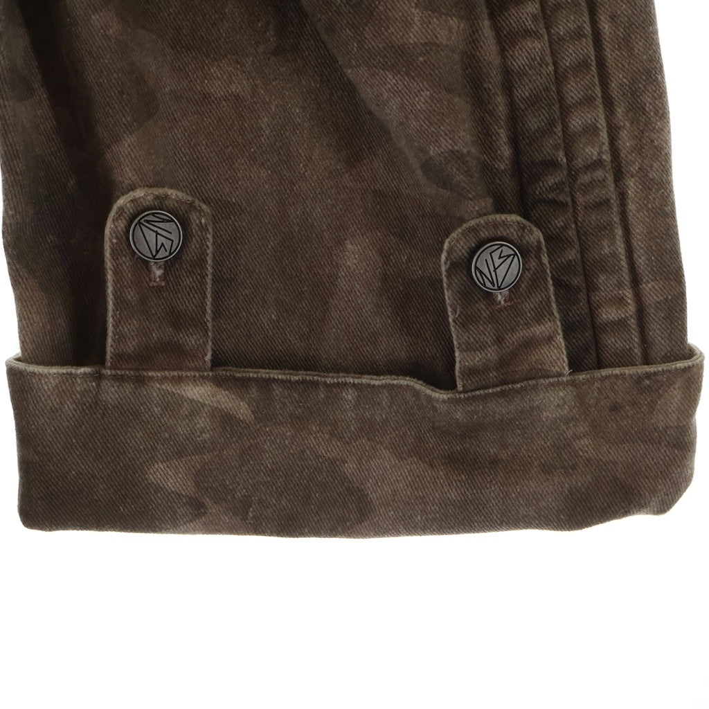 NO/FAITH STUDIOS(ノーフェイスストゥディオス) DENIM NFS CAMO COAT カモ柄 デニム ポーチ付き ロングコート ジャケット ブラウン