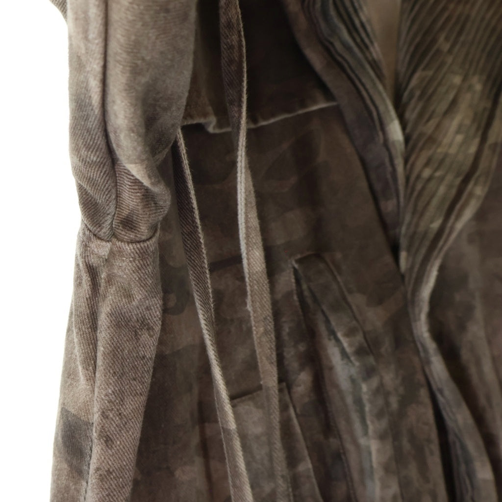 NO/FAITH STUDIOS(ノーフェイスストゥディオス) DENIM NFS CAMO COAT カモ柄 デニム ポーチ付き ロングコート ジャケット ブラウン