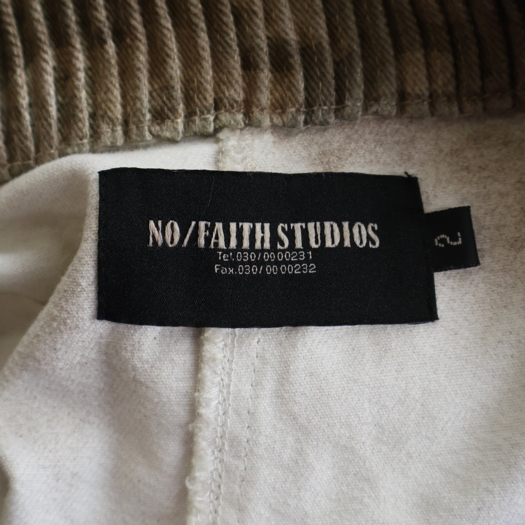 NO/FAITH STUDIOS(ノーフェイスストゥディオス) DENIM NFS CAMO COAT カモ柄 デニム ポーチ付き ロングコート ジャケット ブラウン