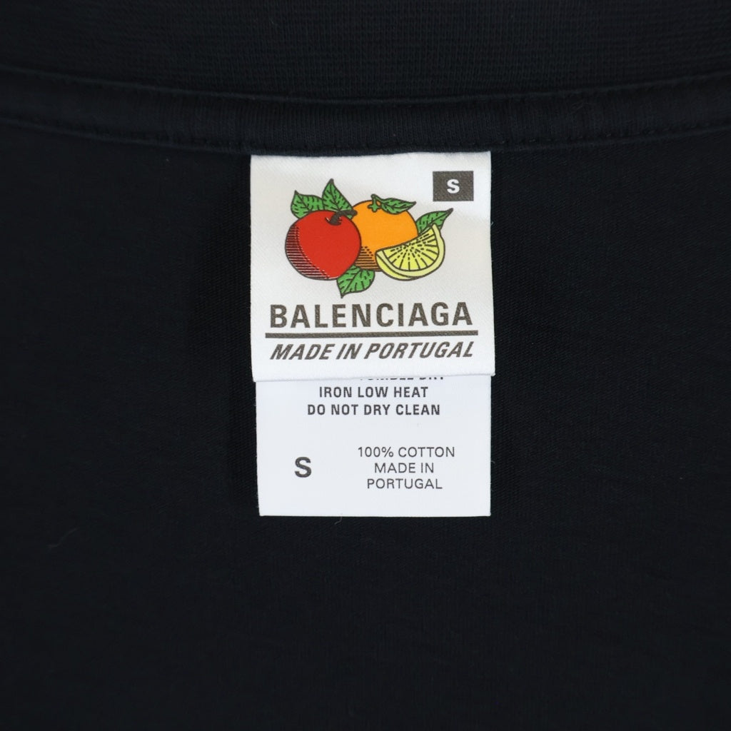 BALENCIAGA(バレンシアガ) ロゴ刺繍 オーバーサイズヴィンテージジャージーレイヤードカットソー ブラック/グレー 726088 TNVR5