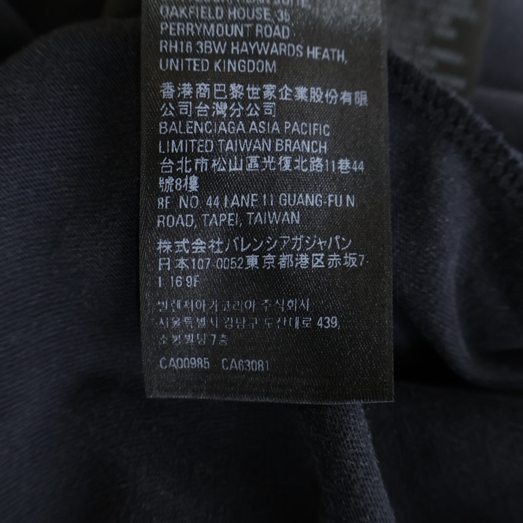 BALENCIAGA(バレンシアガ) ロゴ刺繍 オーバーサイズヴィンテージジャージーレイヤードカットソー ブラック/グレー 726088 TNVR5