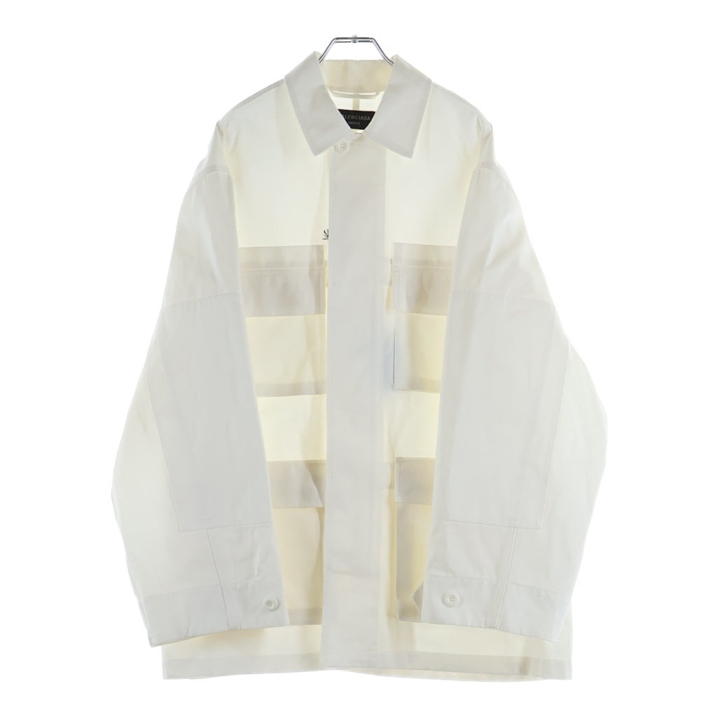 BALENCIAGA(バレンシアガ) 22AW CARGO JACKET カーゴミリタリーワークジャケット 720159 TNPO2 ホワイト