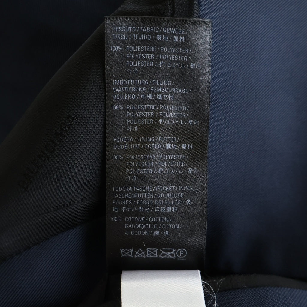 BALENCIAGA(バレンシアガ) Navy Oversized Single Jacket ネイビー オーバーサイズ シングル テーラードジャケット アウター 661434 TKT03 ネイビー
