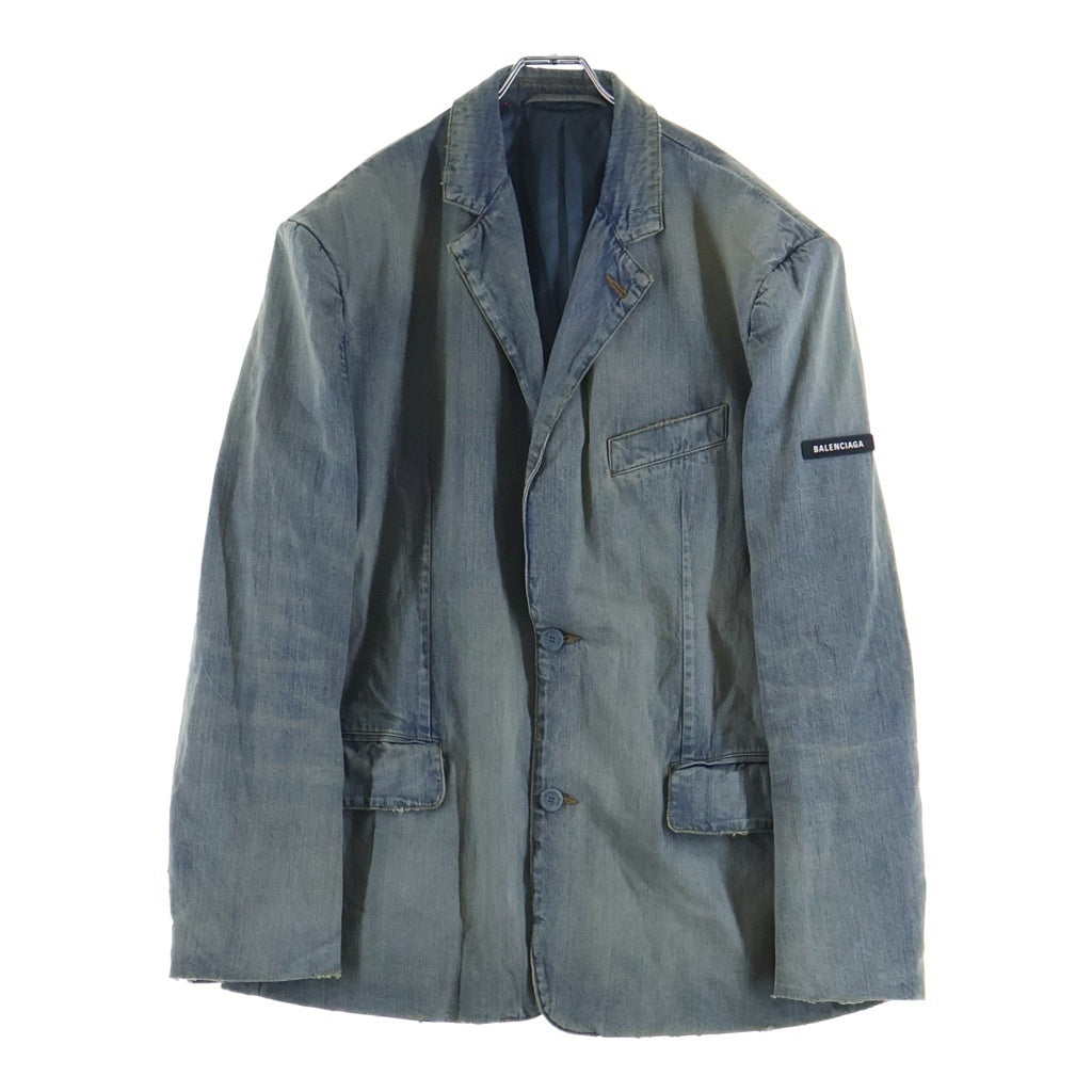 BALENCIAGA(バレンシアガ) Denim Washed Jacket デニム ウォッシュド テーラードジャケット 767997 TPW53 インディゴ