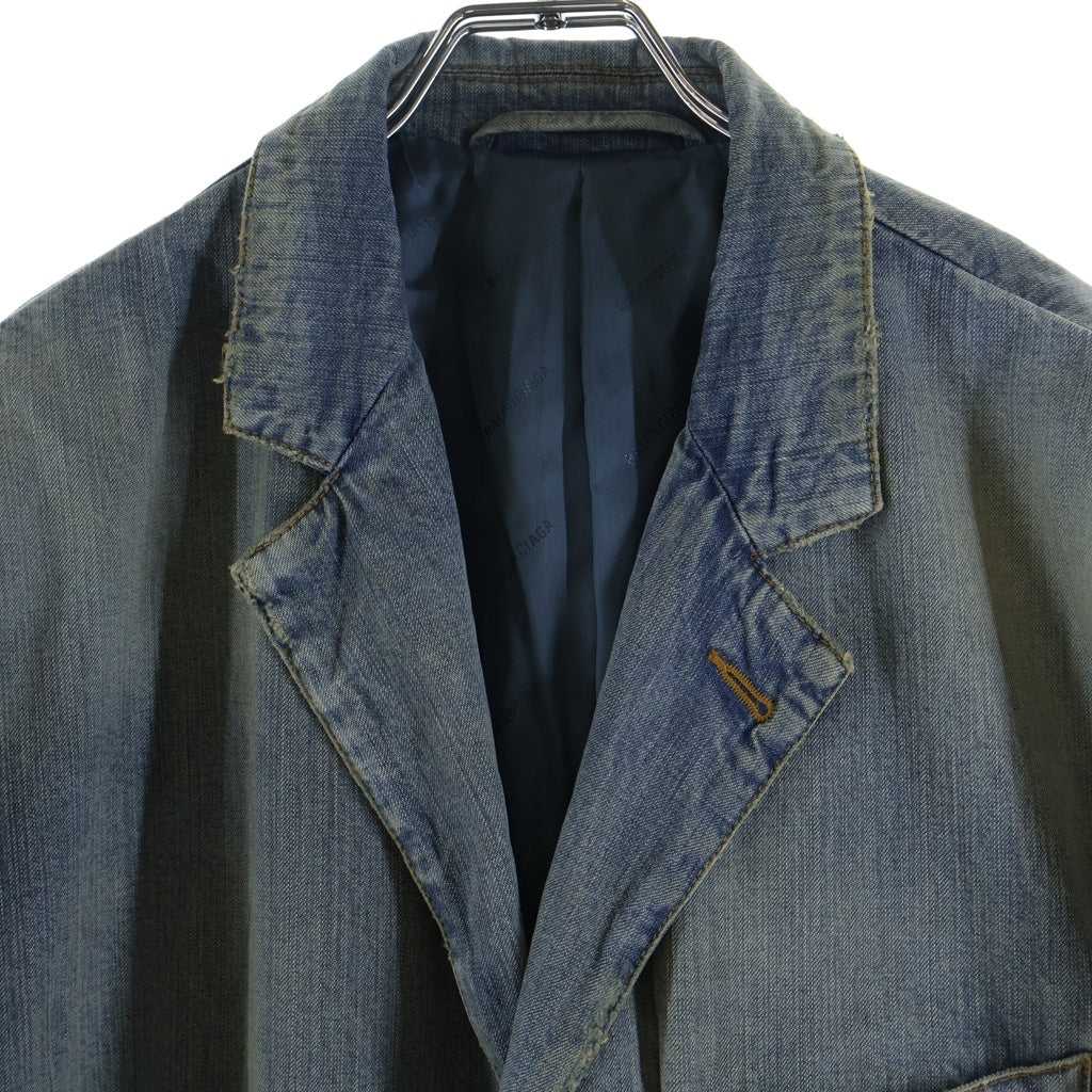 BALENCIAGA(バレンシアガ) Denim Washed Jacket デニム ウォッシュド テーラードジャケット 767997 TPW53 インディゴ