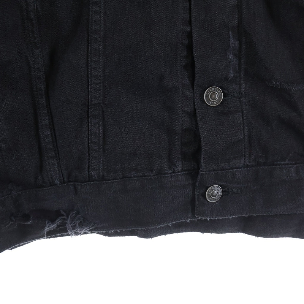 BALENCIAGA(バレンシアガ) Unity Sports Icon Patchwork Denim Jacket オーバーサイズ パッチワークデザイン デニムジャケット 793886 TQW54 ブラック