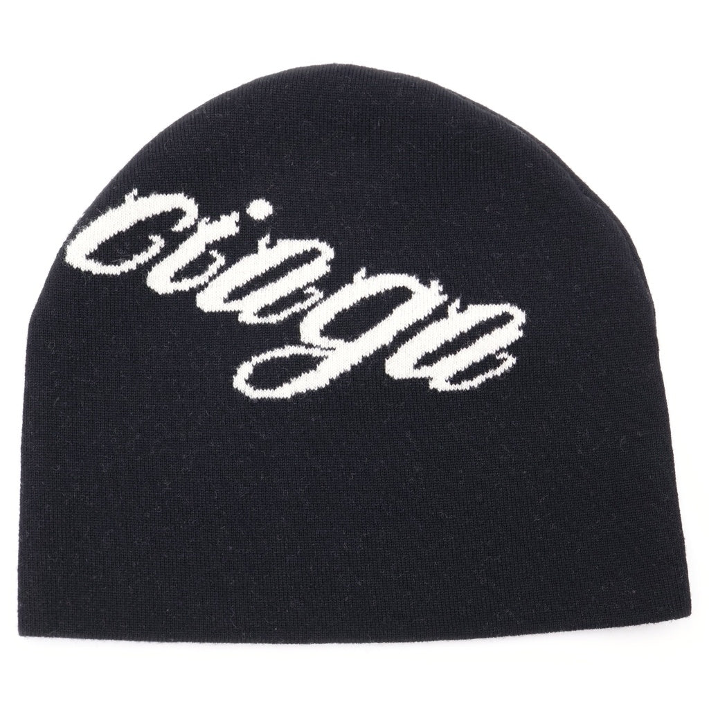 BALENCIAGA(バレンシアガ) Black Wool Beanie ロゴデザイン ウール ニット帽 ビーニー 857477 T1775 ブラック