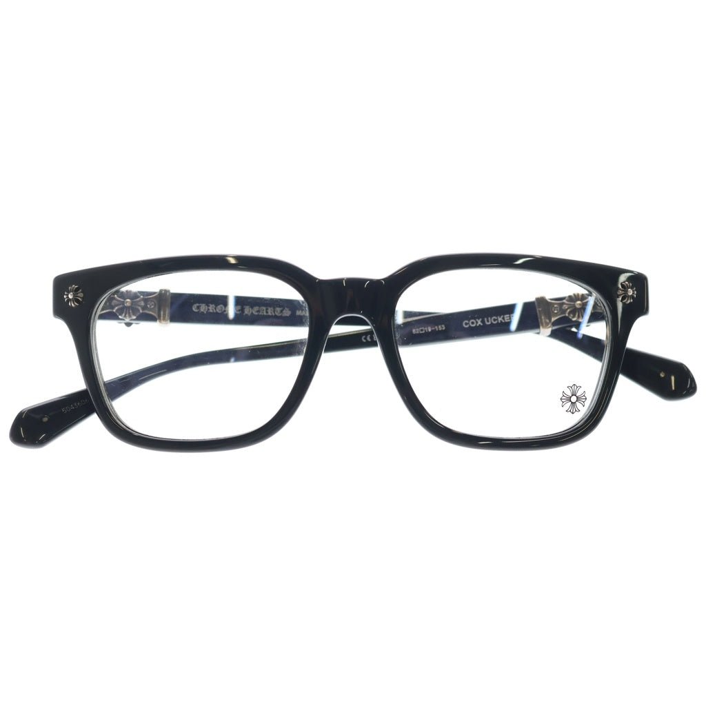 CHROME HEARTS(クロムハーツ) COX UCKER コックサッカー CHクロステンプル ウェリントンメガネ アイウェア ブラック/シルバー