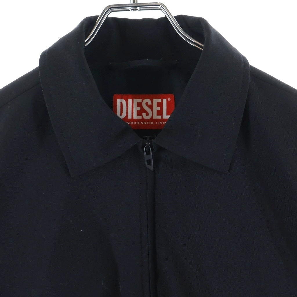 DIESEL(ディーゼル) J-TING ナイロン 切替 ジップアップ クロップド ジャケット ブラック レディース A19792 0GIBX