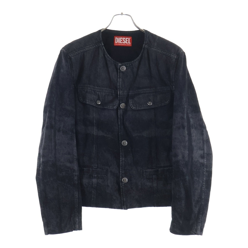 DIESEL(ディーゼル) D-ABERDEEN ノーカラー フロントポケット ウォッシュド加工 ジャケット レディース