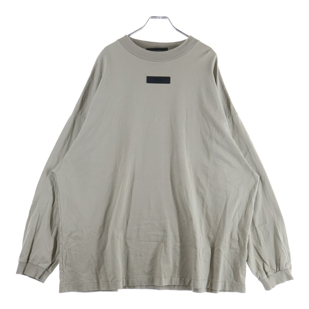 FEAR OF GOD ESSENTIALS(フィアオブゴッド エッセンシャルズ) Rubber Logo Crewneck L/S Tee ラバーロゴクルーネック長袖Tシャツ カットソー ベージュ