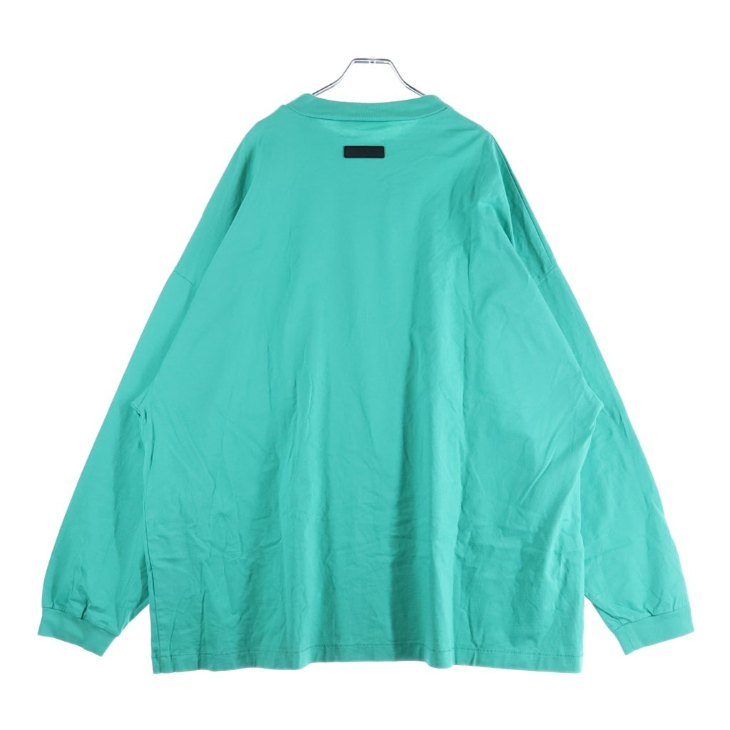 FEAR OF GOD ESSENTIALS(フィアオブゴッド エッセンシャルズ) Rubber Logo Crewneck L/S Tee ラバーロゴクルーネック長袖Tシャツ カットソー グリーン