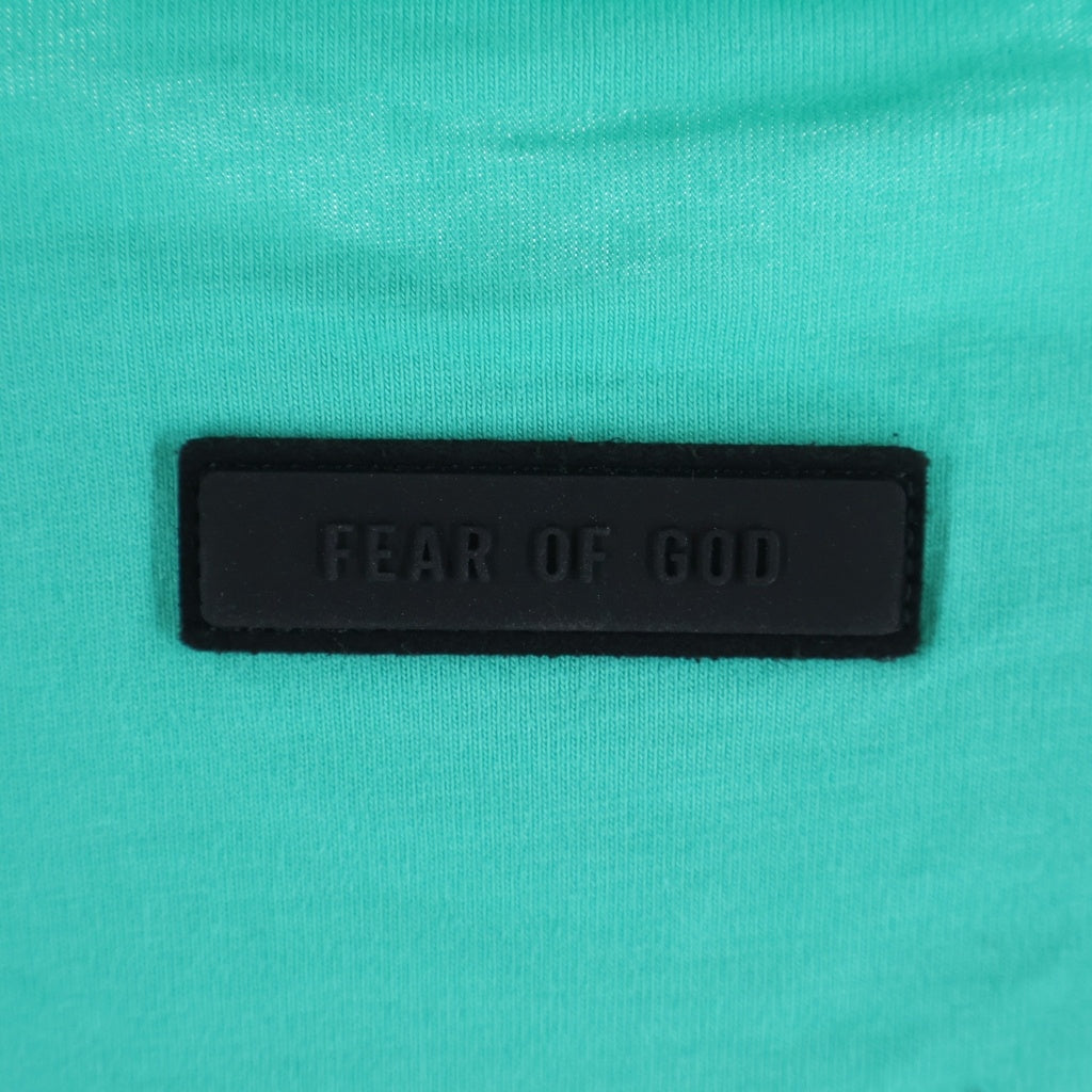 FEAR OF GOD ESSENTIALS(フィアオブゴッド エッセンシャルズ) Rubber Logo Crewneck L/S Tee ラバーロゴクルーネック長袖Tシャツ カットソー グリーン
