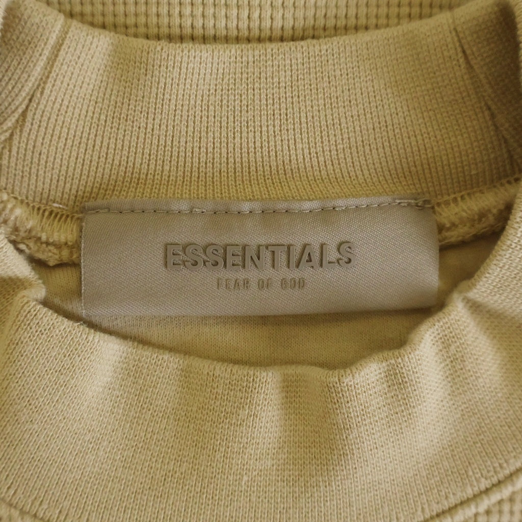 FEAR OF GOD ESSENTIALS(フィアオブゴッド エッセンシャルズ) モックネックワッフルショートスリーブスウェットシャツ ハーフスリーブトレーナー ベージュ