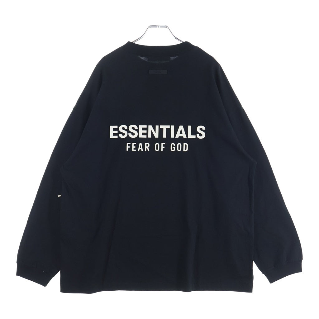 FEAR OF GOD ESSENTIALS(フィアオブゴッド エッセンシャルズ) Rubber Logo Crewneck L/S Tee ラバーロゴクルーネック長袖Tシャツ カットソー ブラック