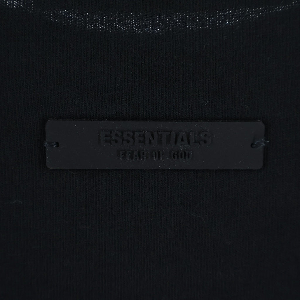 FEAR OF GOD ESSENTIALS(フィアオブゴッド エッセンシャルズ) Rubber Logo Crewneck L/S Tee ラバーロゴクルーネック長袖Tシャツ カットソー ブラック