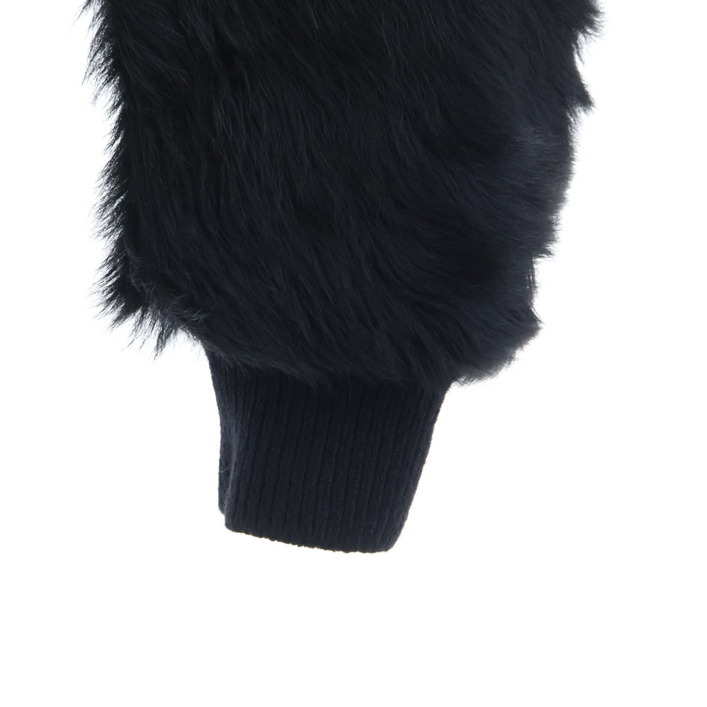 Rick Owens(リックオウエンス) 23AW LUXOR EDFU Fur Flight Jacket ルクソール期 ファーフライトジャケット バックストラップカーフヘアクロップドジップアップジャケット RR02C7719-LHL ブラック