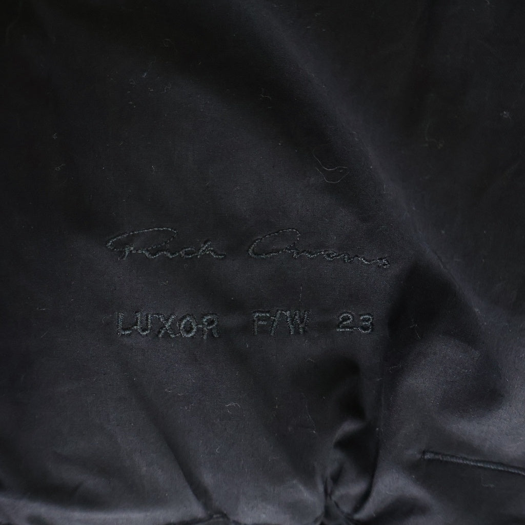 Rick Owens(リックオウエンス) 23AW LUXOR EDFU Fur Flight Jacket ルクソール期 ファーフライトジャケット バックストラップカーフヘアクロップドジップアップジャケット RR02C7719-LHL ブラック