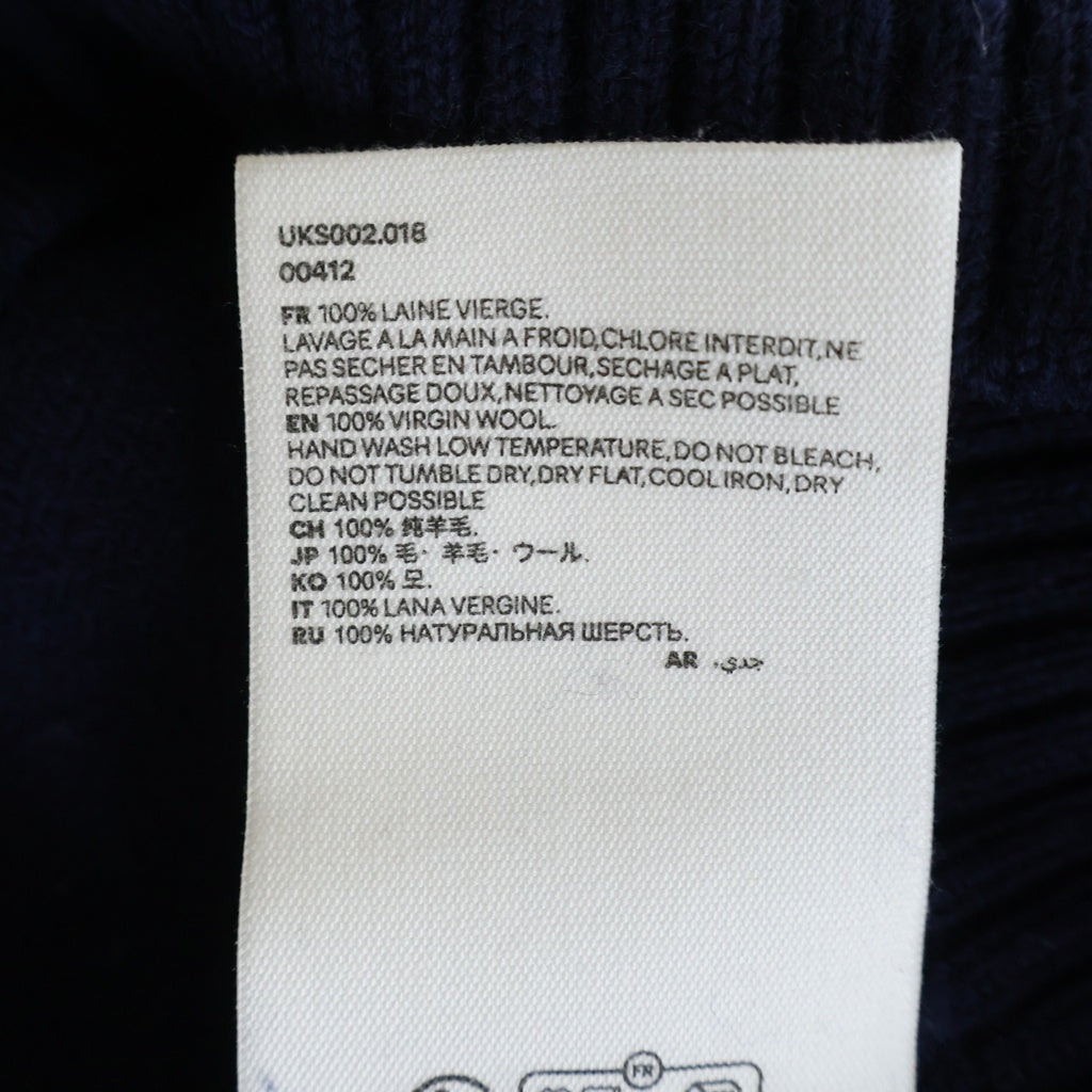 ami(アミ) CREW NECK SWEATER ロゴデザイン クルーネック ニットセーター ネイビー UKS002.018 00412