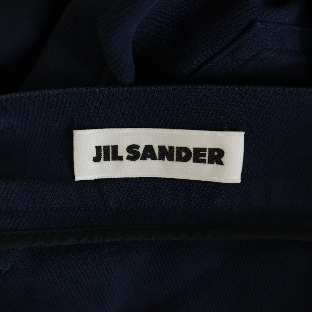 JIL SANDER(ジルサンダー) センタープレス ストレート スラックスパンツ JSPQ301005 WQ251500 ネイビー