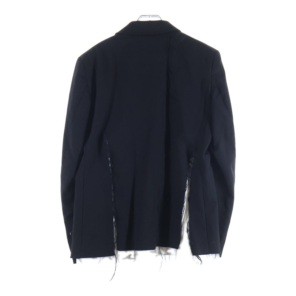 sulvam(サルバム) CLASSIC SHORT JACKET ダメージ加工 カットアウト テーラードジャケット ブラック SQ-J50-100