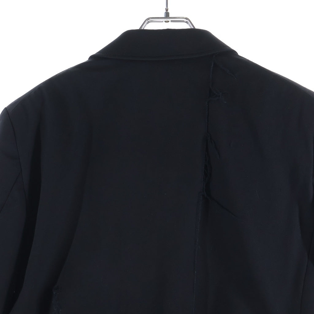 sulvam(サルバム) CLASSIC SHORT JACKET ダメージ加工 カットアウト テーラードジャケット ブラック SQ-J50-100