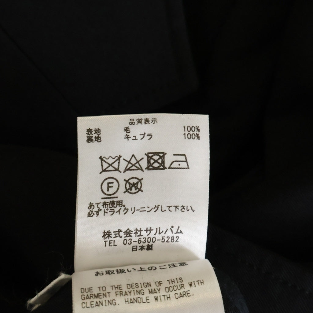 sulvam(サルバム) CLASSIC SHORT JACKET ダメージ加工 カットアウト テーラードジャケット ブラック SQ-J50-100