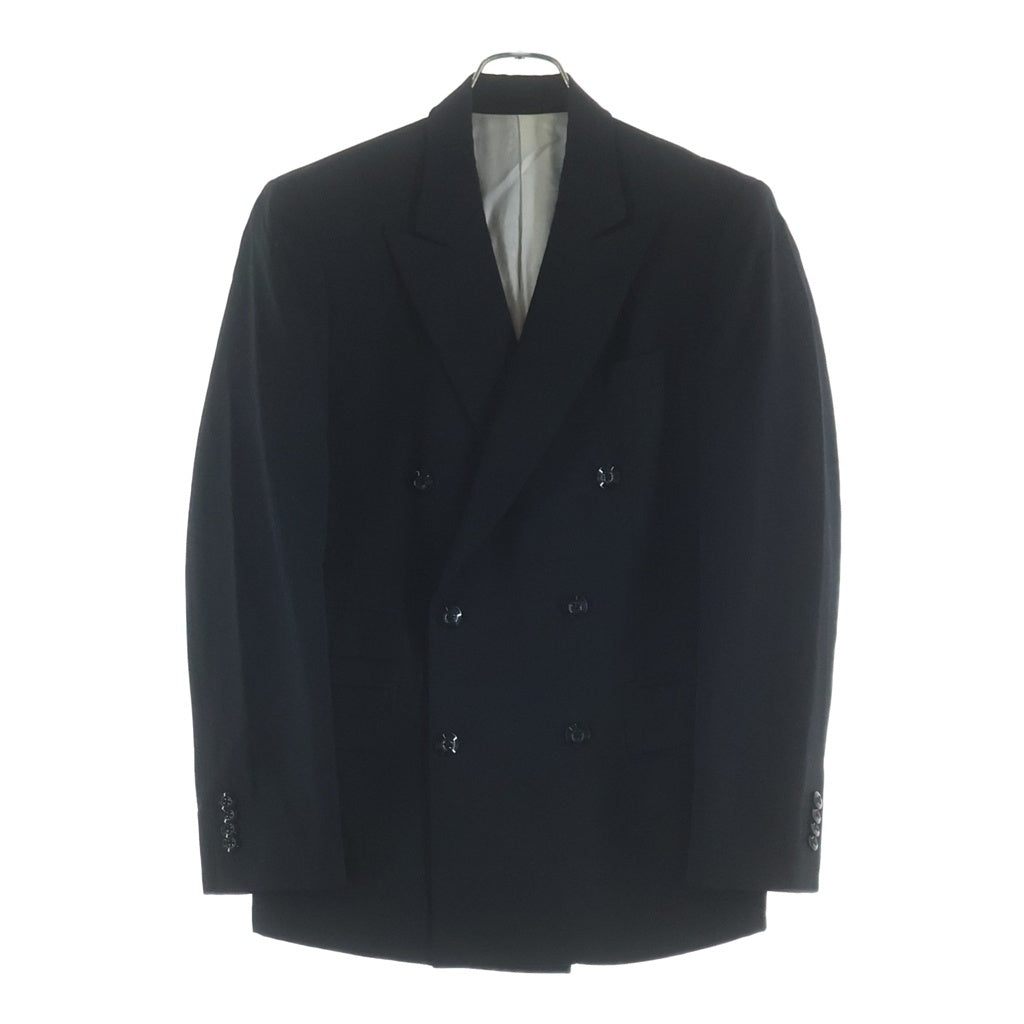 NO BRAND(ノーブランド) Tollegno 1900 トレーニョ ダブルブレスト マルチポケット テーラードジャケット ブラック