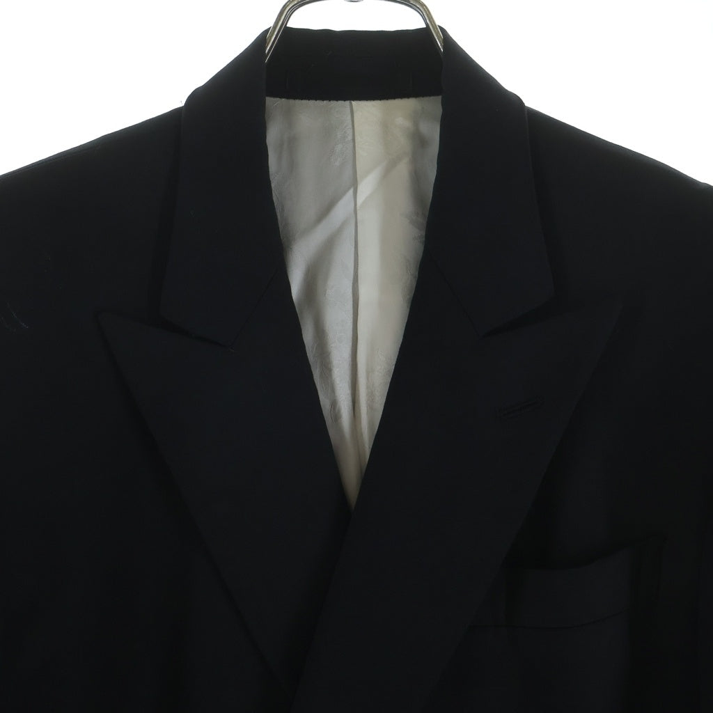 NO BRAND(ノーブランド) Tollegno 1900 トレーニョ ダブルブレスト マルチポケット テーラードジャケット ブラック