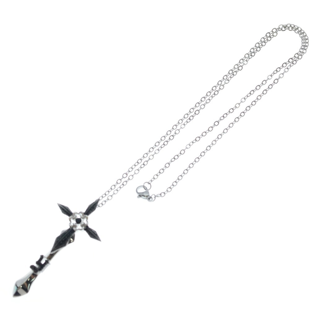NO BRAND(ノーブランド) GEMCEREY ×YOSHIKI Jewelry Black Zirconia Cross Pendant Necklace ×ヨシキジュエリー ブラックジルコニアクロスペンダントネックレス SV925 クロスモチーフネックレス レディース