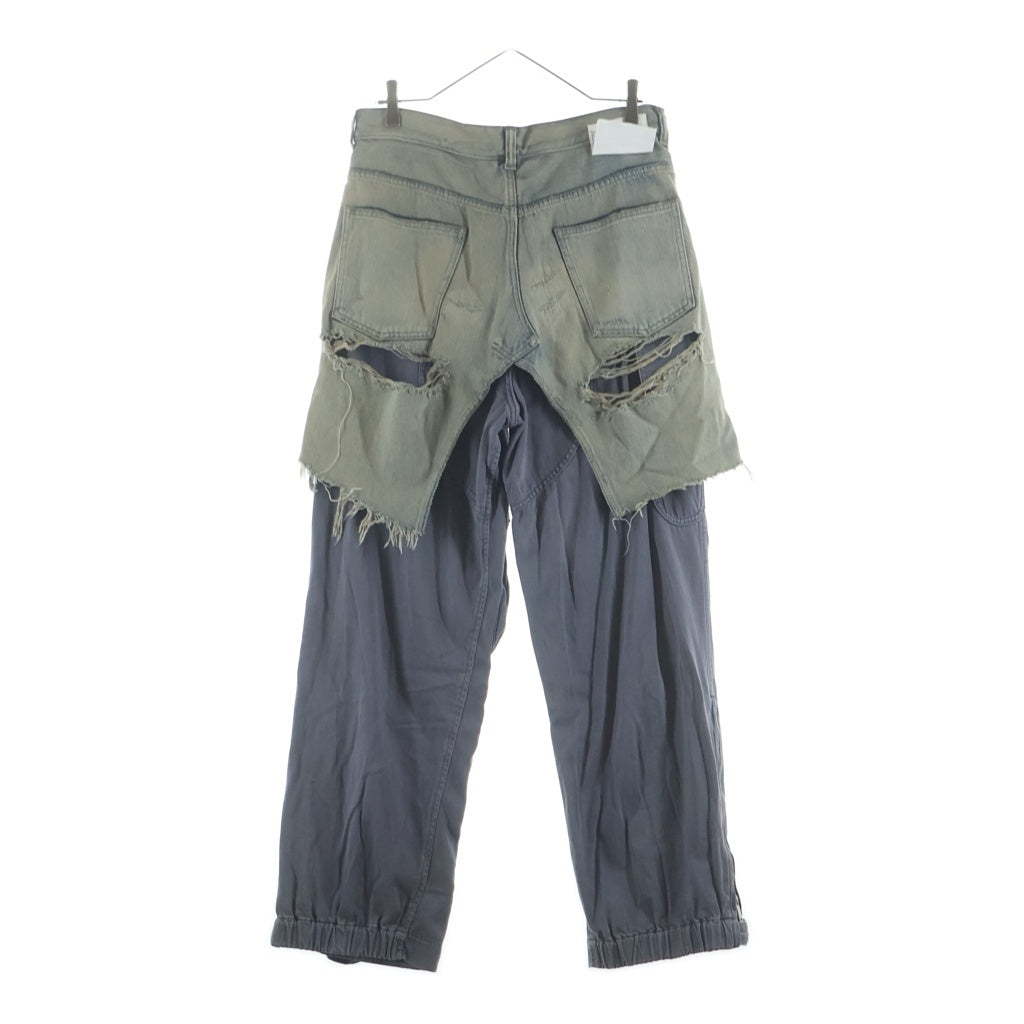 MAISON MIHARAYASUHIRO(メゾンミハラヤスヒロ) 21SS Half Military Denim Pants ハーフ ミリタリー カーゴ パンツ ダメージ加工 インディゴ A06PT021