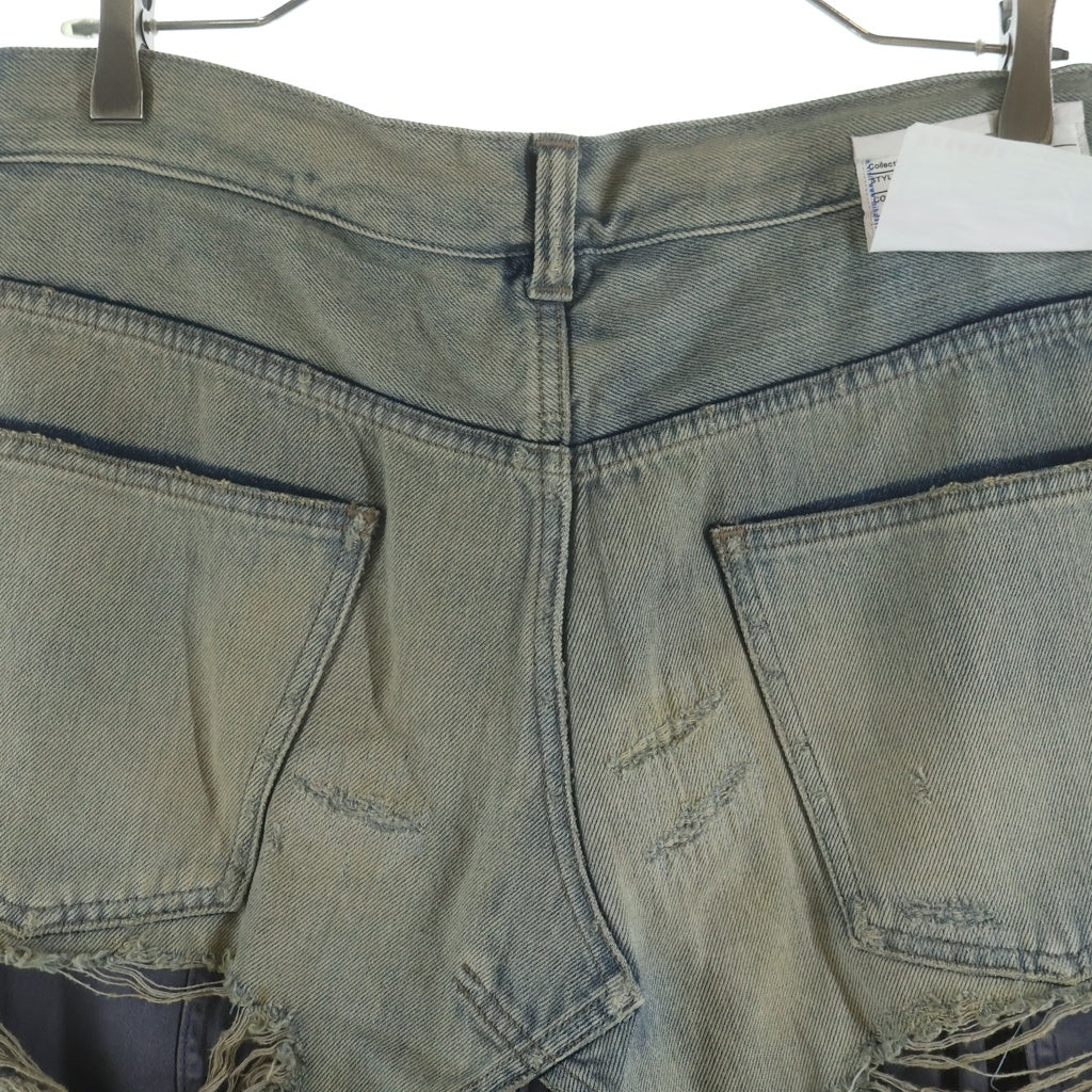MAISON MIHARAYASUHIRO(メゾンミハラヤスヒロ) 21SS Half Military Denim Pants ハーフ ミリタリー カーゴ パンツ ダメージ加工 インディゴ A06PT021