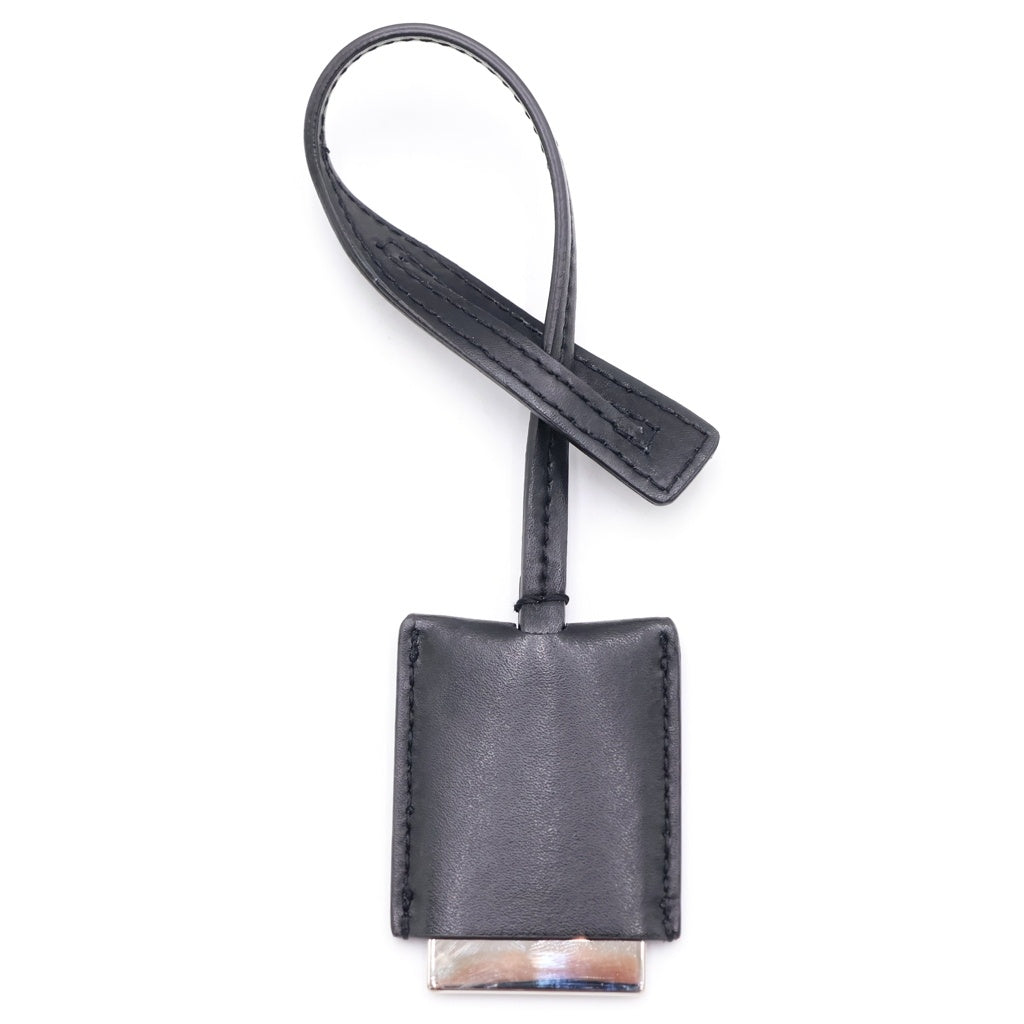 SAINT LAURENT PARIS(サンローランパリ) KEYRING ID キーリング キーホルダー レザー ブラック レディース