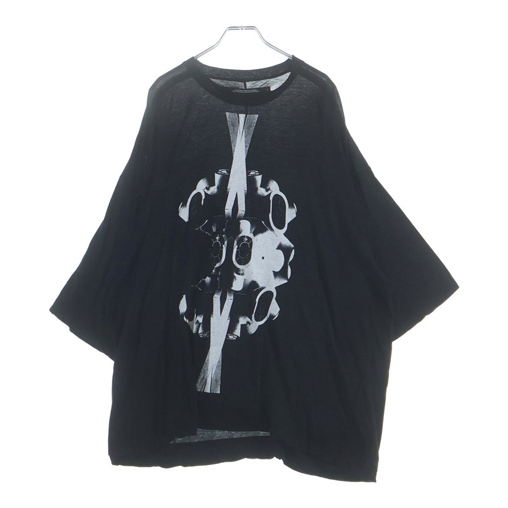 JULIUS(ユリウス) Numinous Print Over Top フロントプリント 半袖Tシャツ カットソー ブラック 927CPM3