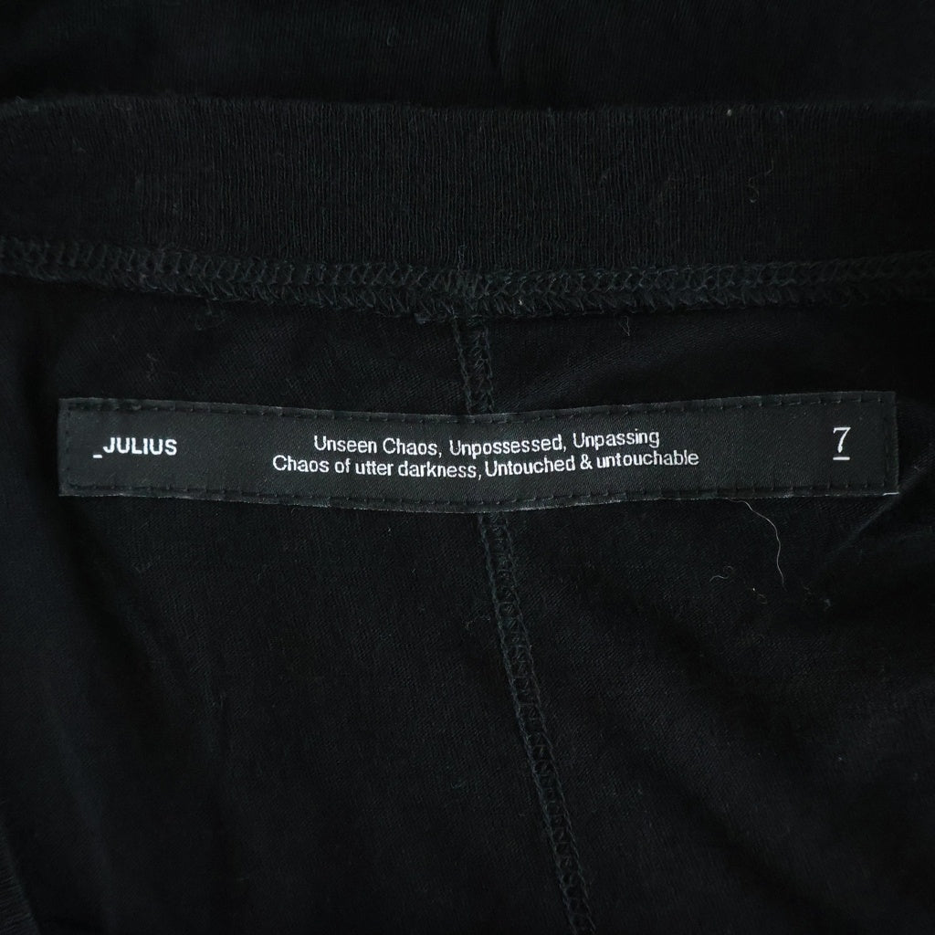 JULIUS(ユリウス) Numinous Print Over Top フロントプリント 半袖Tシャツ カットソー ブラック 927CPM3