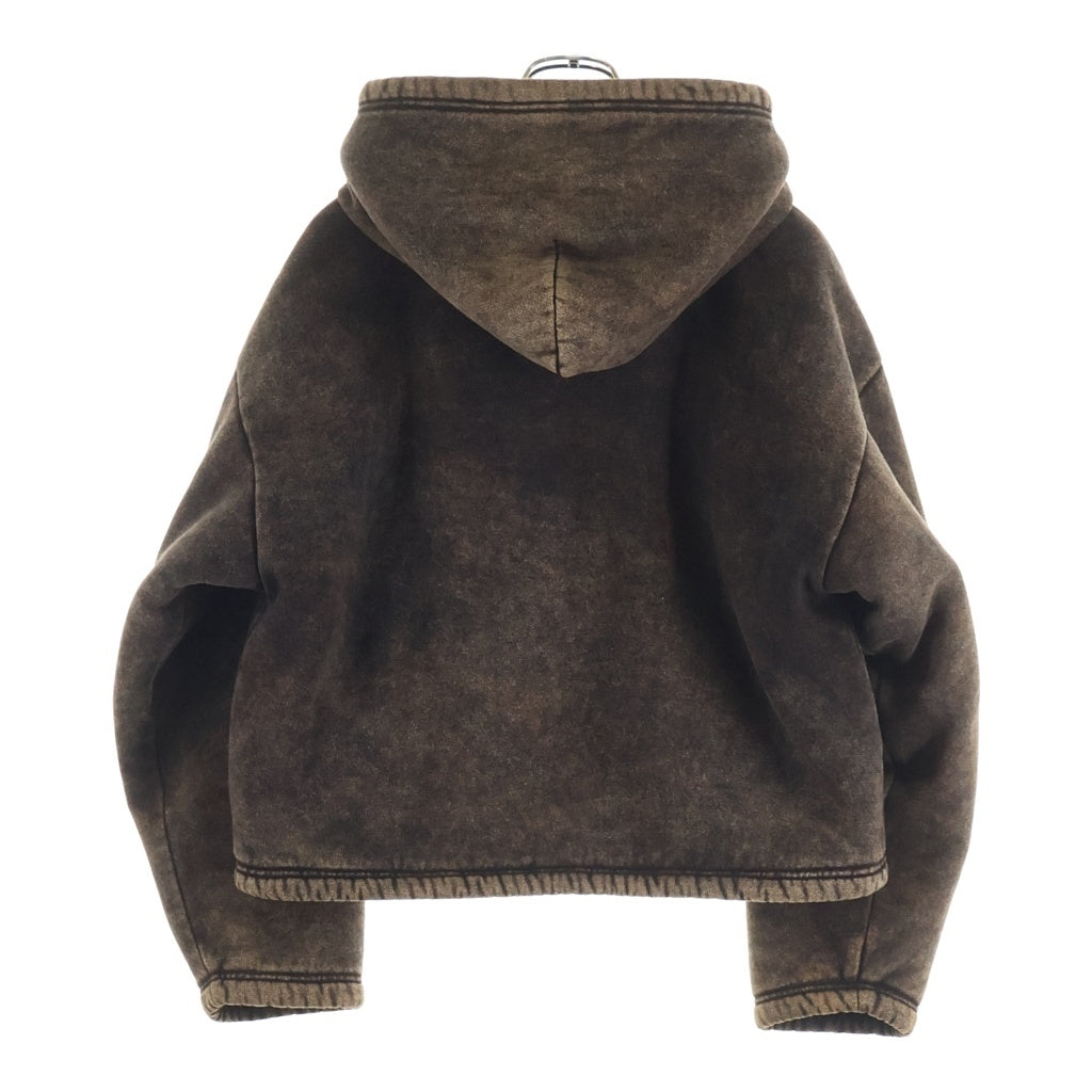 DIESEL(ディーゼル) F-ELLA 裏地ボア ロゴ刺繍 ジップアップパーカー ブラウン レディース A21852