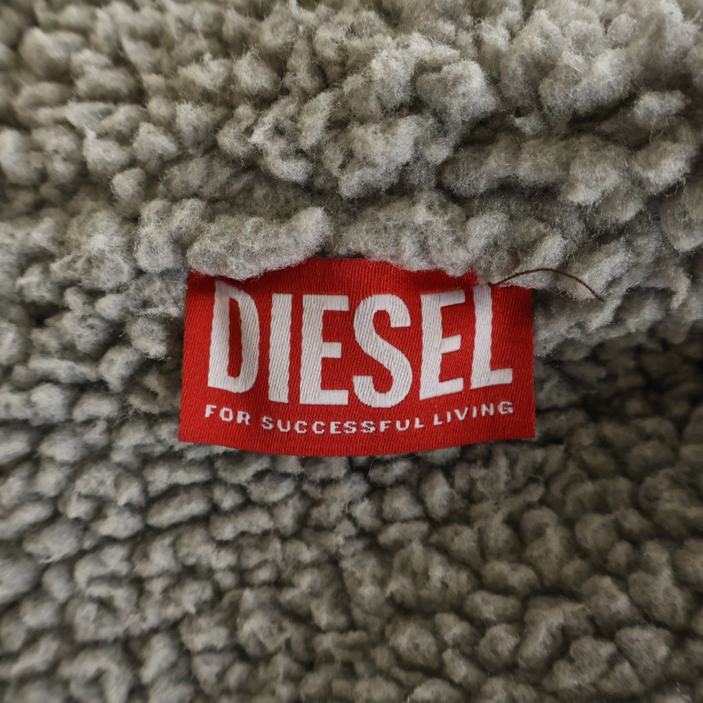 DIESEL(ディーゼル) F-ELLA 裏地ボア ロゴ刺繍 ジップアップパーカー ブラウン レディース A21852